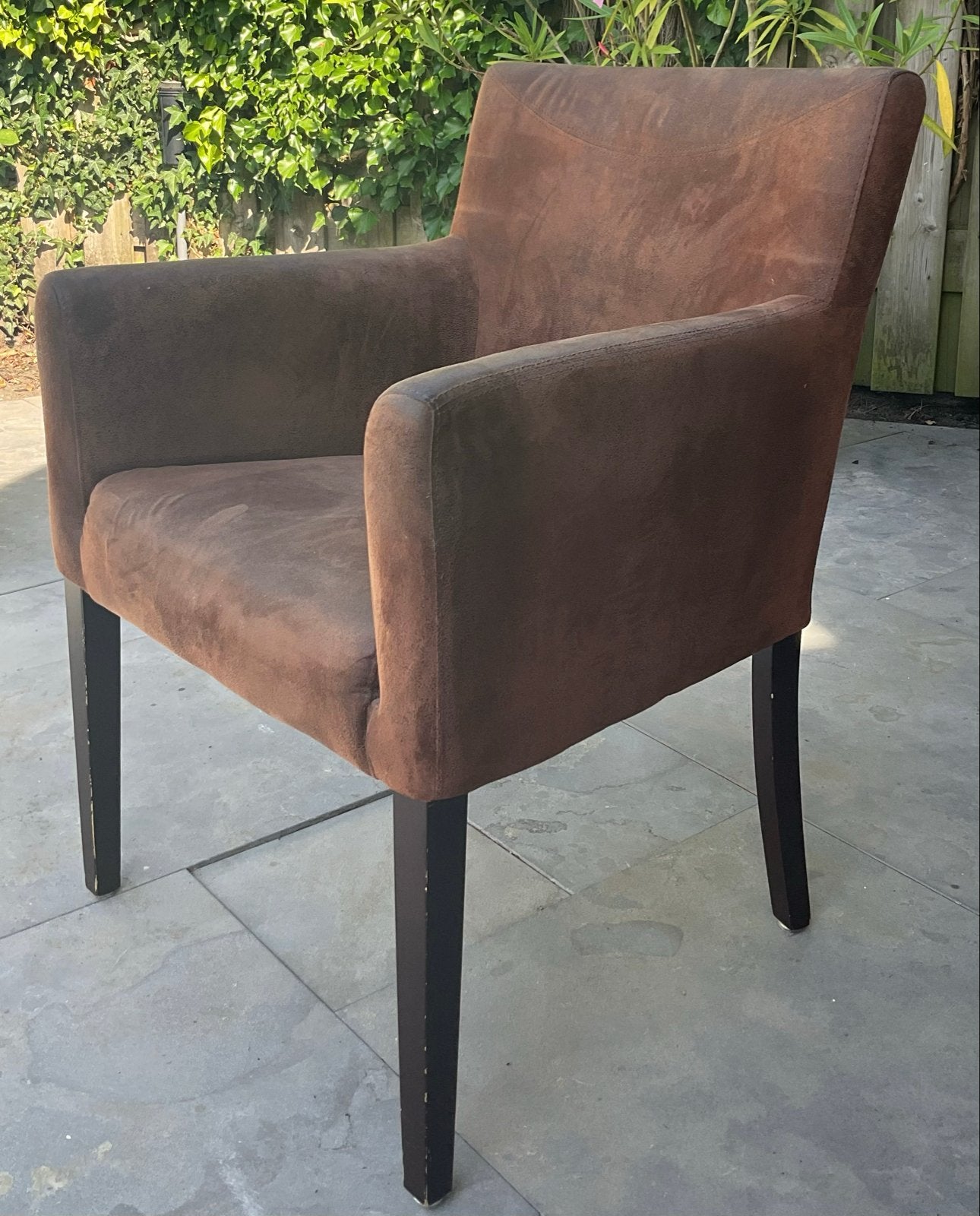 6 nette bruine eetkamerstoelen, Huis en Inrichting, Ophalen, Gebruikt, Bruin, Stof