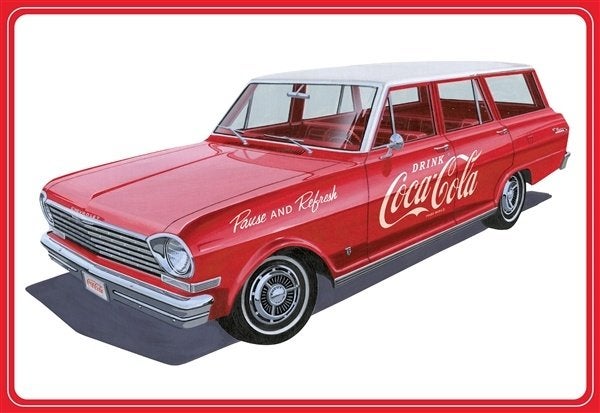 Bouwdoos 1963 Chevy Nova II Coca Cola Stationwagen AMT, Overige merken, Auto, Groter dan 1:32, Nieuw