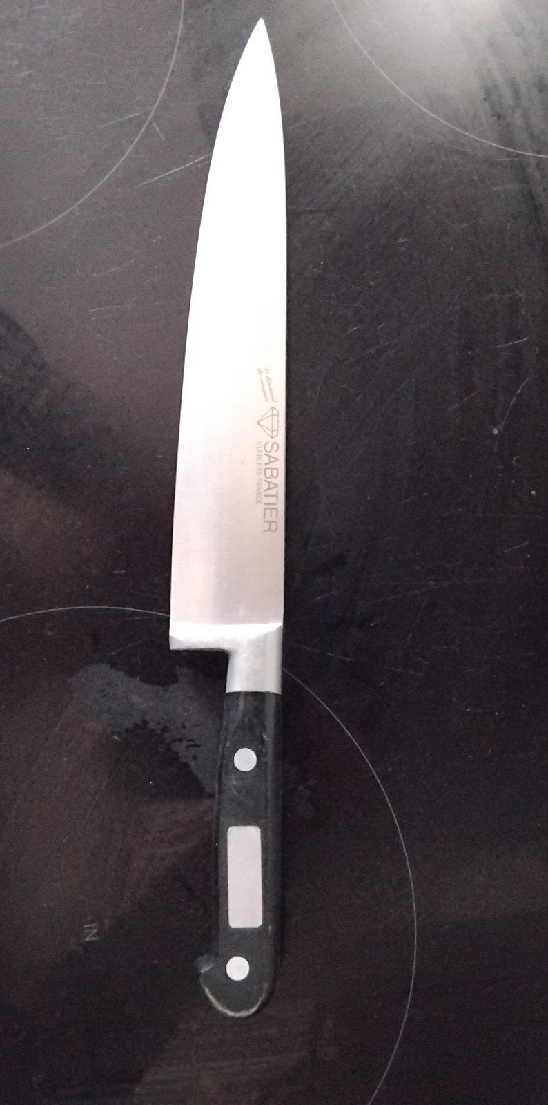 Sabatier 20cm Cuisine koksmes 1980, France, Ophalen of Verzenden, Zwart, Metaal