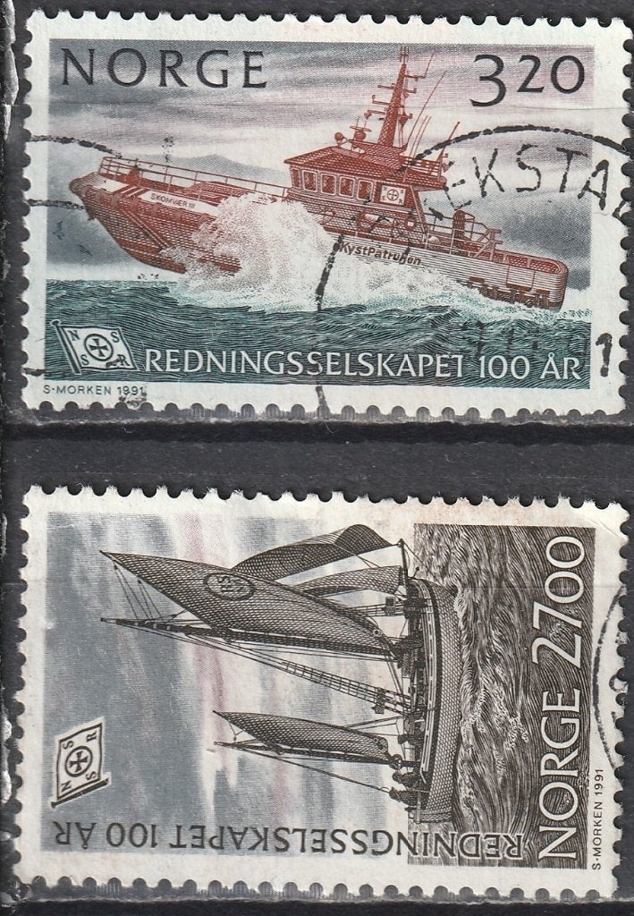 Noorwegen Michel nr. 1066-1067 Gebruikt, Postzegels en Munten, Postzegels | Europa | Scandinavië, Verzenden, Noorwegen, Gestempeld