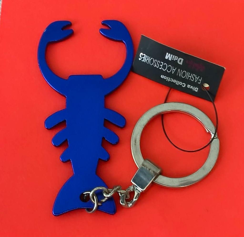 Kreeft sleutelhanger (blauw), Verzamelen, Sleutelhangers, Zo goed als nieuw, Dier of Natuur, Ophalen of Verzenden
