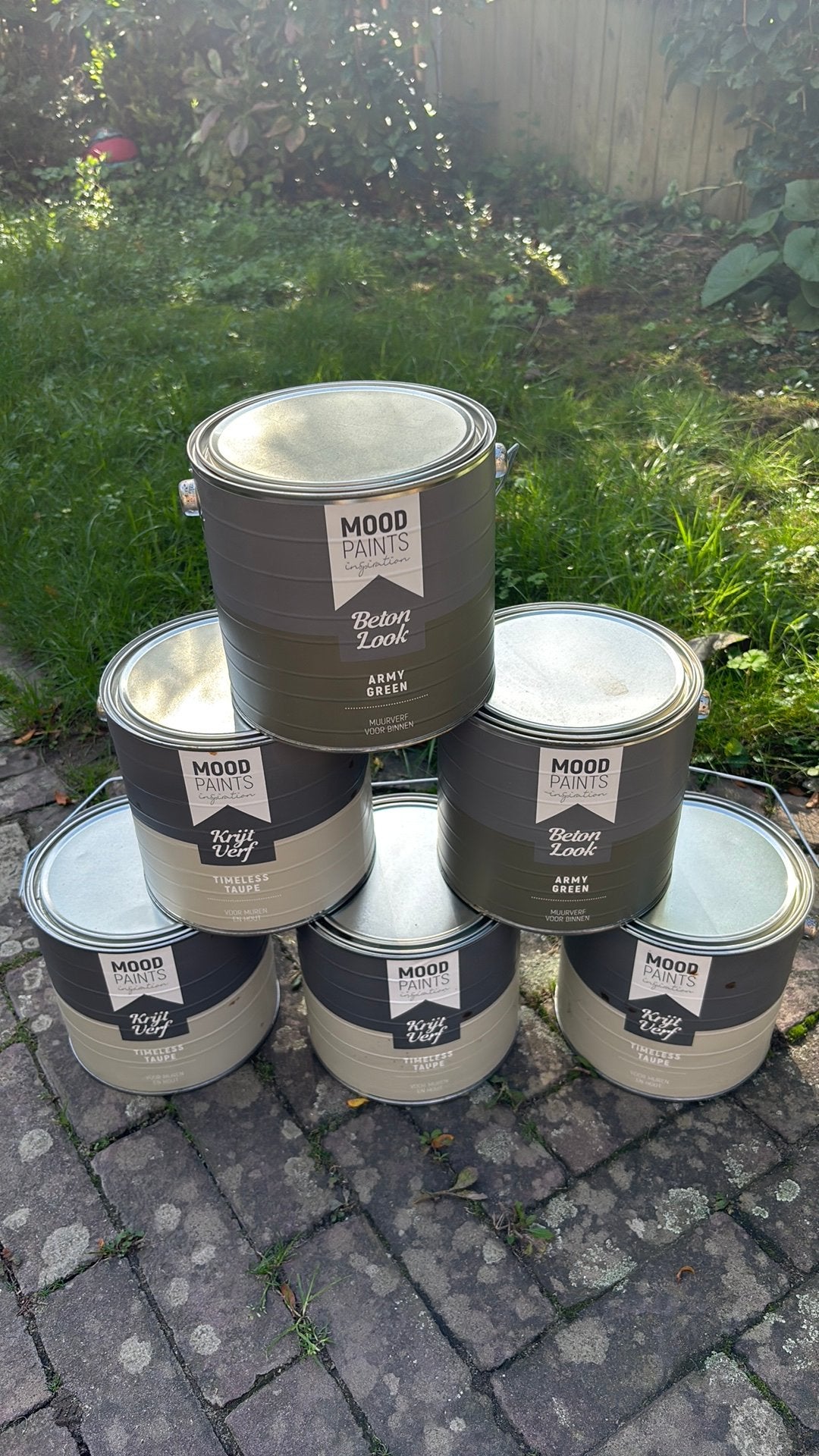 Nieuwe ongeopende (muur)krijtverf potten taupe en army green, Doe-het-zelf en Verbouw, Ophalen, Nieuw, Verf, Minder dan 5 liter