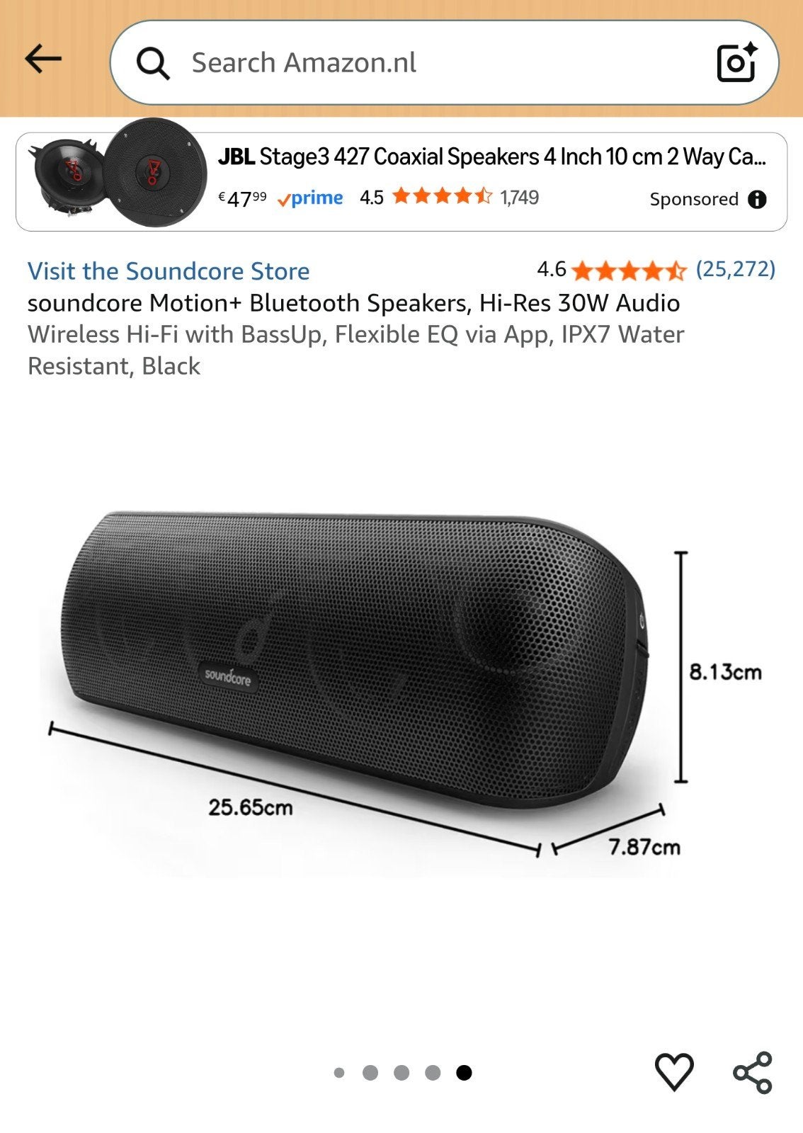 Soundcore Motion+ Bluetooth speaker 30W, Ophalen of Verzenden