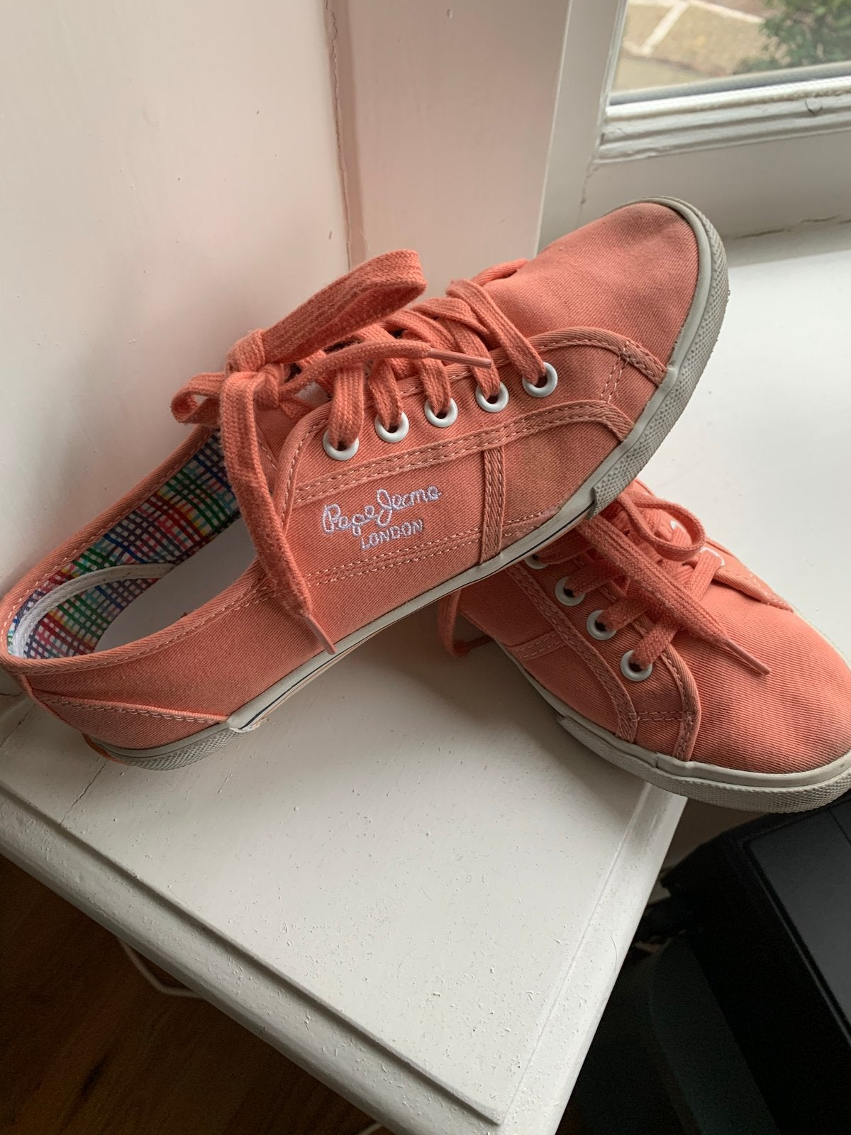 Pepe Jeans London sneakers - Maat 39 - Koraalroze, Kleding | Dames, Schoenen, Ophalen of Verzenden, Gedragen, Roze, Sneakers of Gympen