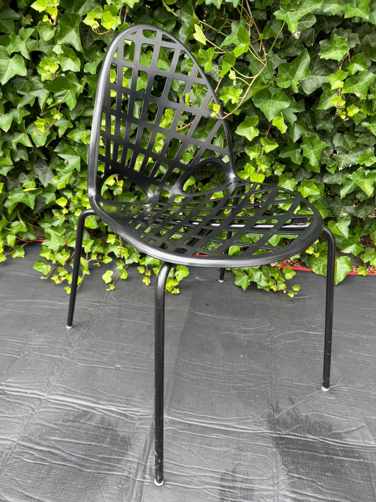 2x HAY Spider Woman metalen stoelen zwart (binnen/buiten), Ophalen, Scandinavisch design, Gebruikt, Twee