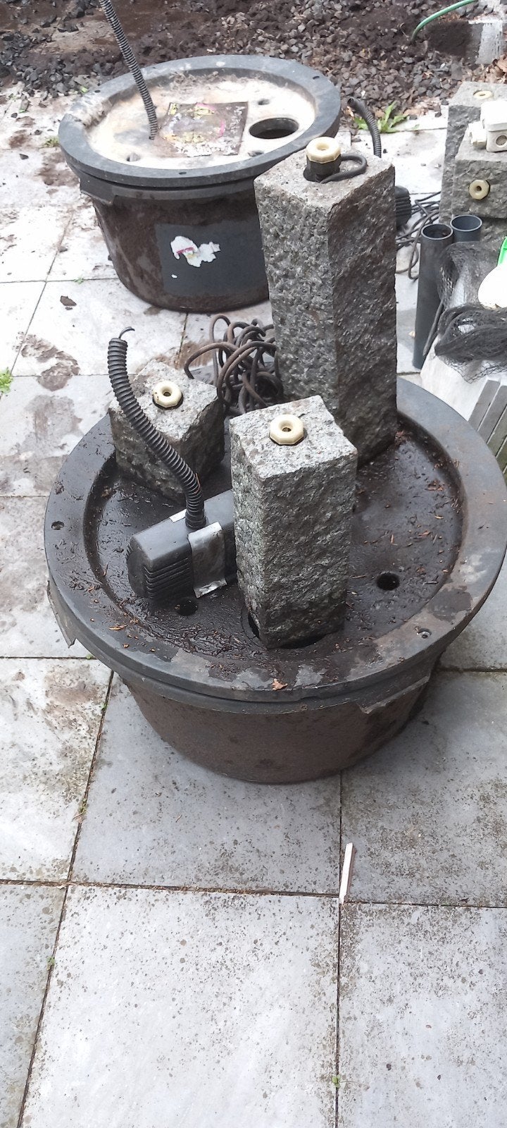 Waterornament  2x  compleet. Pomp en verlichting, Ophalen, Waterornament