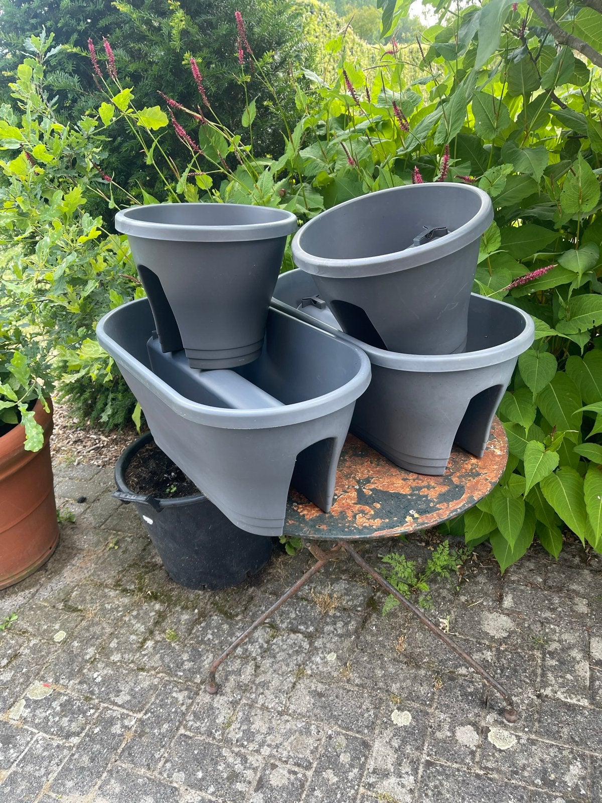 Elho Balkonplantenbakken - Grijs - 4 stuks, Tuin en Terras, Ophalen, Kunststof, Minder dan 30 cm, Balkon