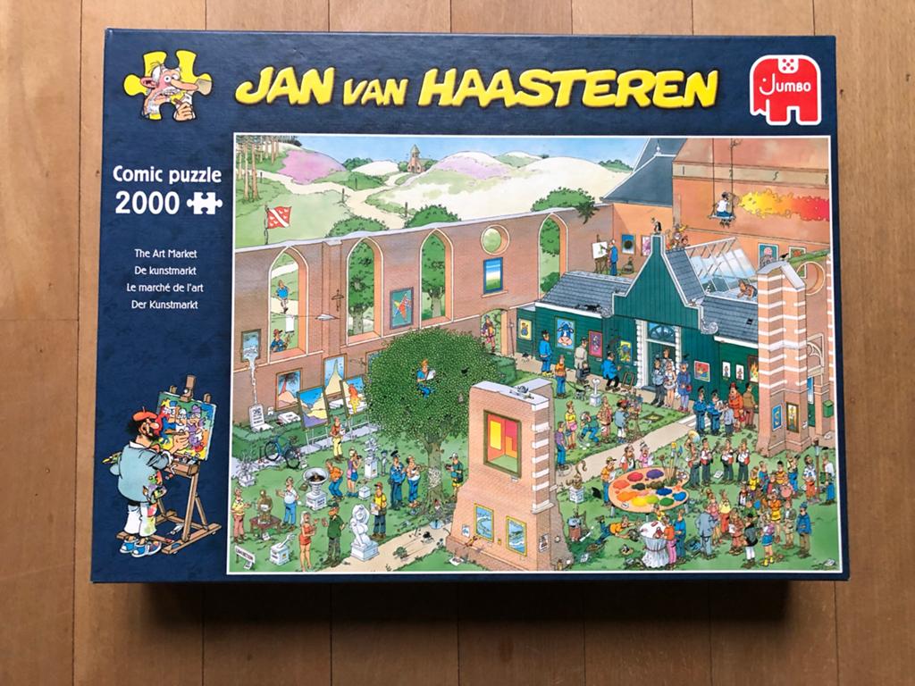 Jan van Haasteren De Kunstmarkt 2000 stukjes, Ophalen of Verzenden, Meer dan 1500 stukjes, Gebruikt, Legpuzzel