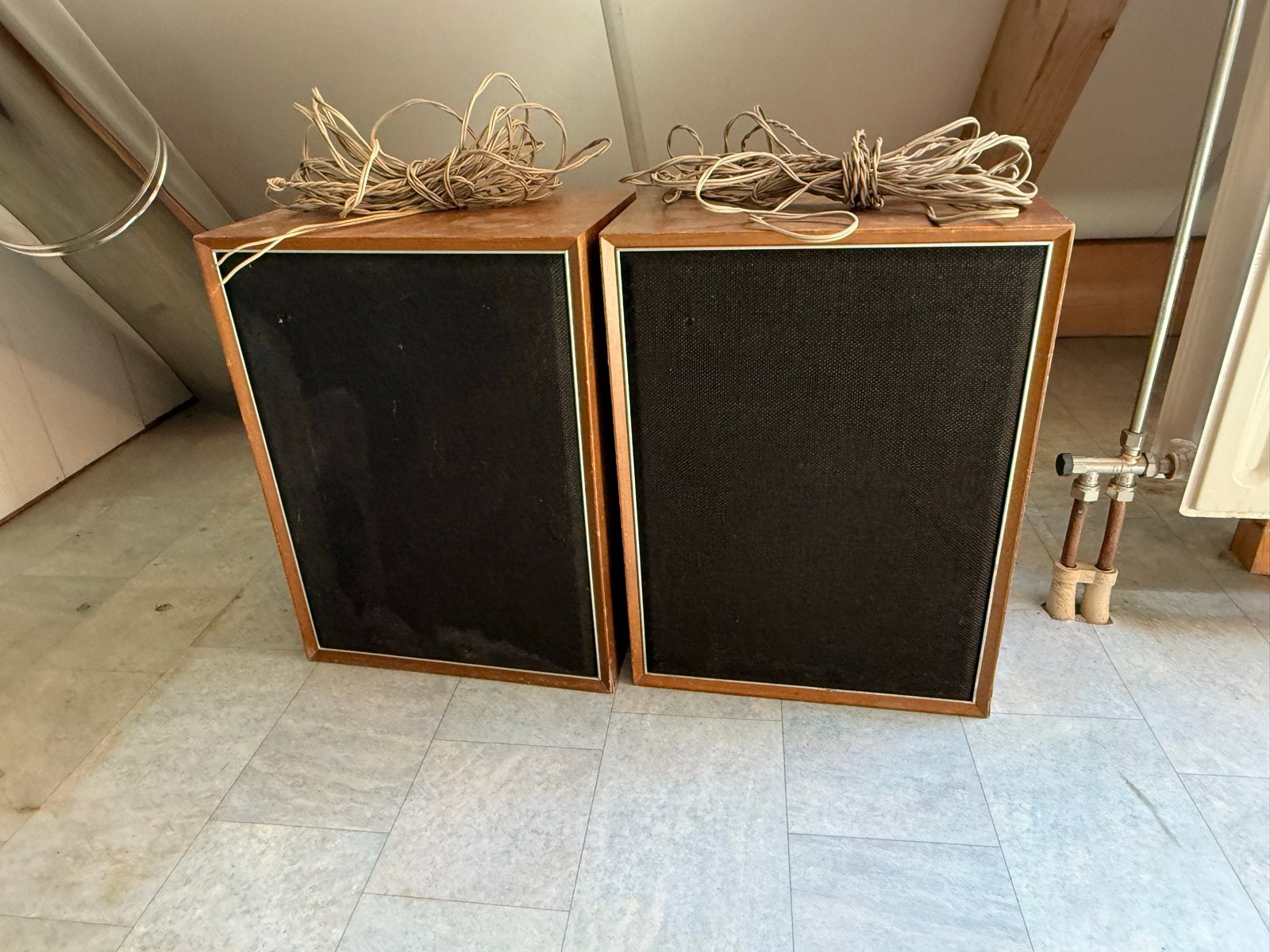 Philips vintage luidsprekers - Niet getest, af te halen, Ophalen, Stereo speakers, Philips, Niet werkend