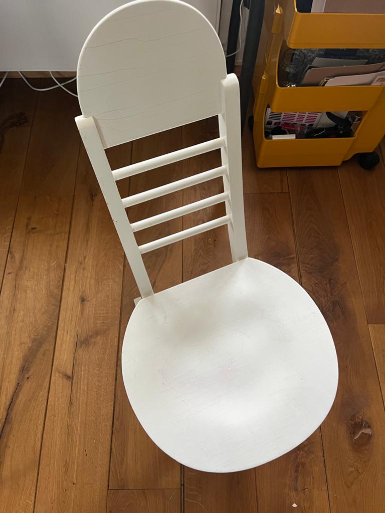 Vintage Italiaanse Klapstoel Jaren '80 - Wit Hout, Ophalen