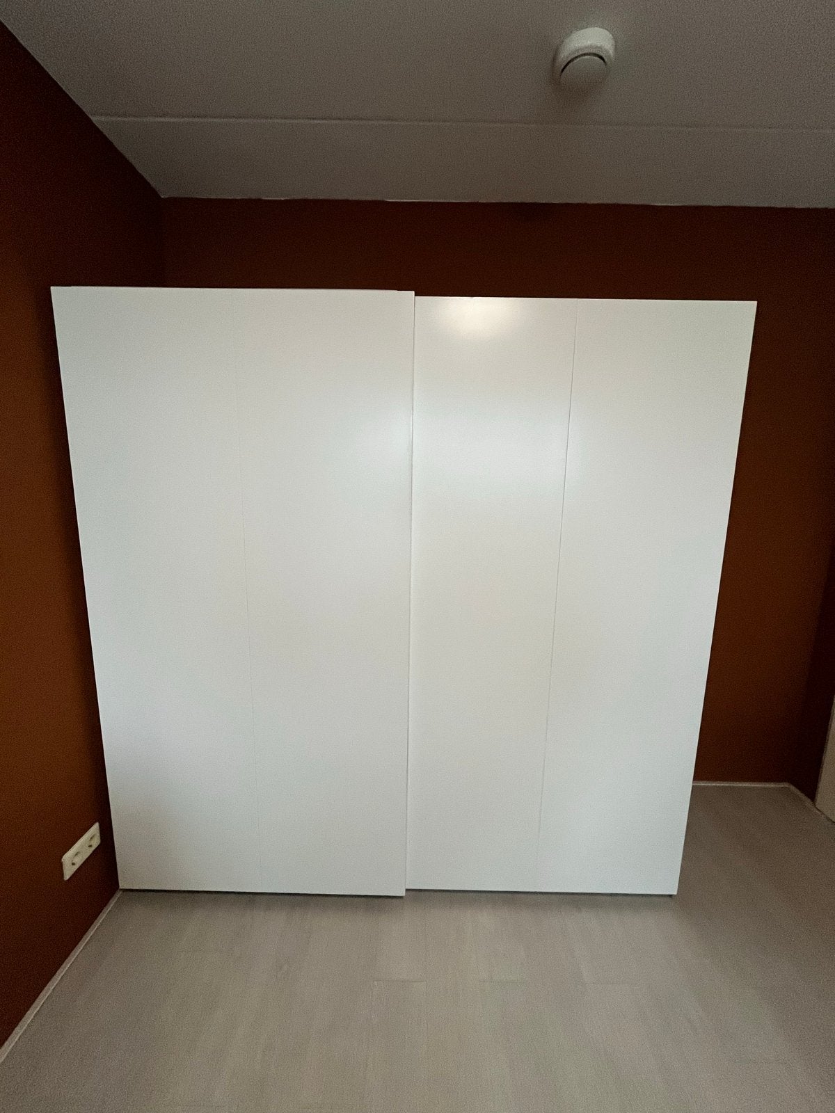 Witte IKEA PAX HASVIK schuifdeuren – 200 x 201 cm, Ophalen, Gebruikt, 200 cm of meer, 200 cm of meer
