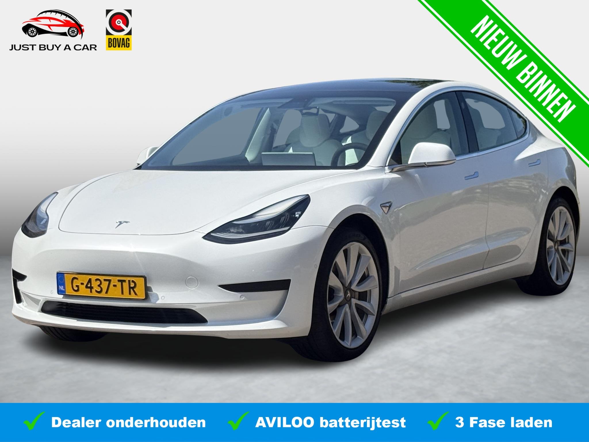 Tesla Model 3 Standard RWD Plus 60 kWh SOH 84,8% / Trekhaak, Auto's, Tesla, Bedrijf, Te koop, Model 3, ABS, Adaptive Cruise Control