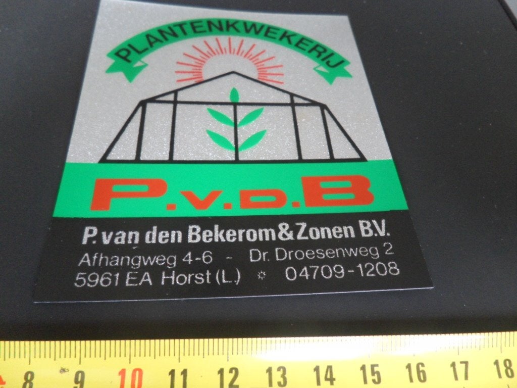 sticker Horst (L) P. van den Bekerom & Zonen bv Plantenkweke, Ophalen, Zo goed als nieuw