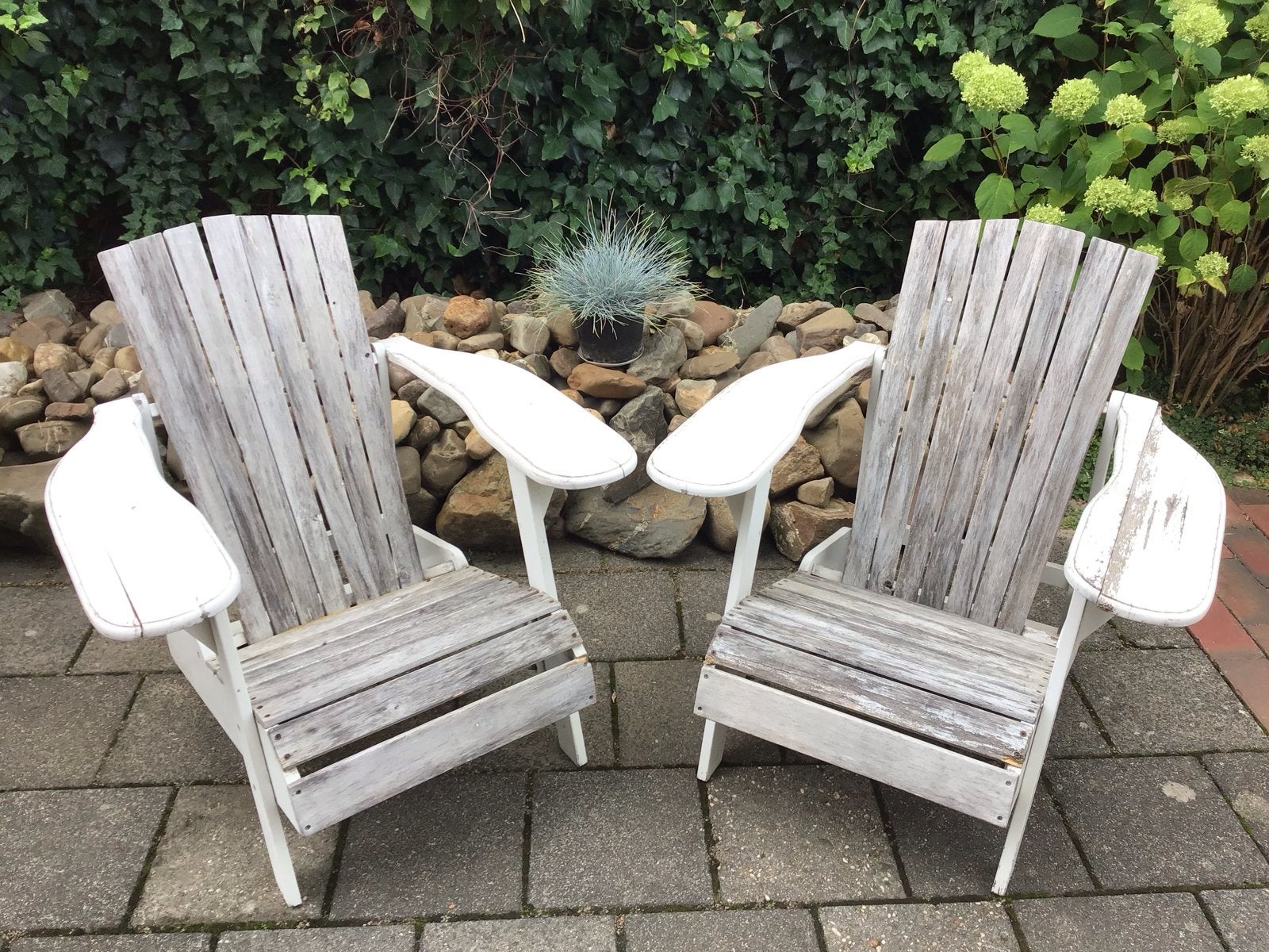 Set van 2 houten Adirondack stoelen voor buiten, Tuin en Terras, Tuinstoelen, Ophalen, Gebruikt, Hout
