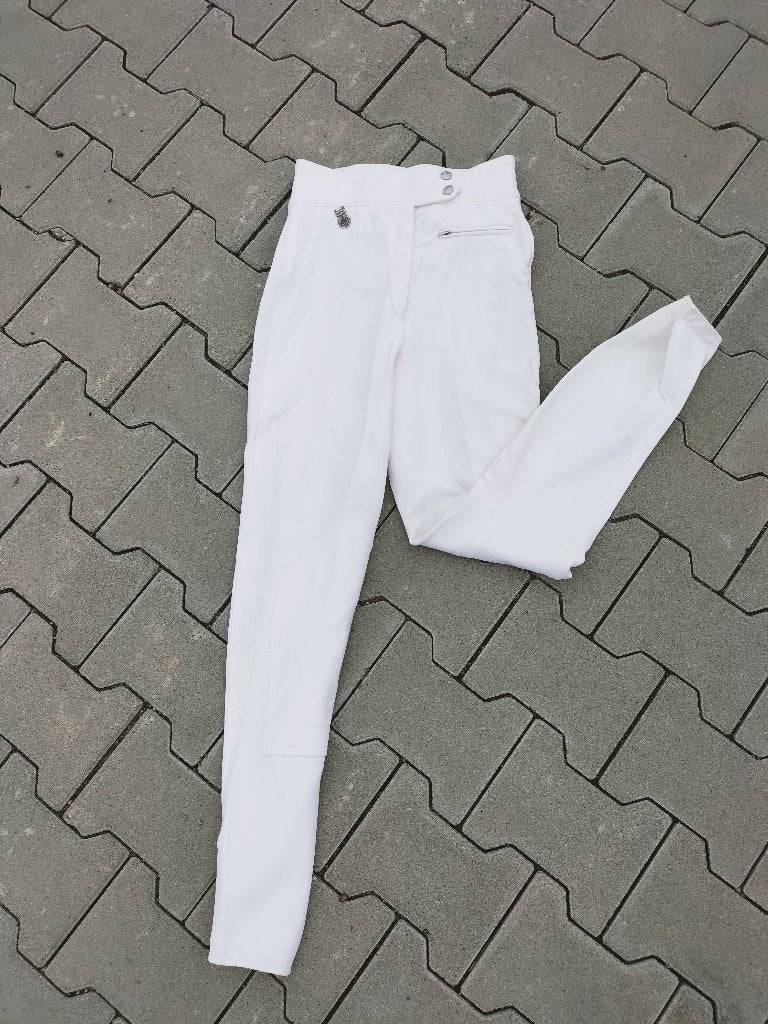 Witte Pikeur wedstrijdbroek lange lengtemaat 72 (36 Long), Gebruikt, Na, Dressuur, Na