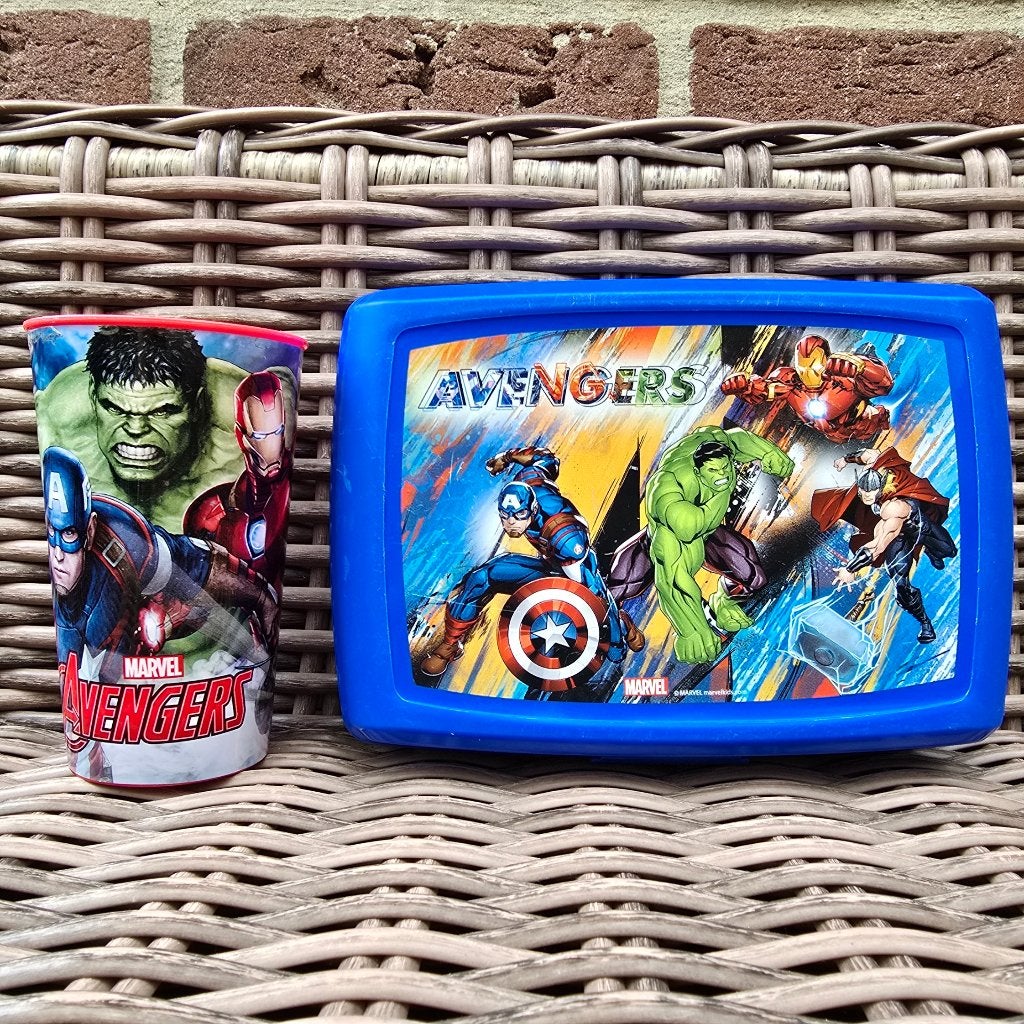 Als nieuw! Avengers broodtrommel en beker - Marvel - Curver, Ophalen of Verzenden, Zo goed als nieuw