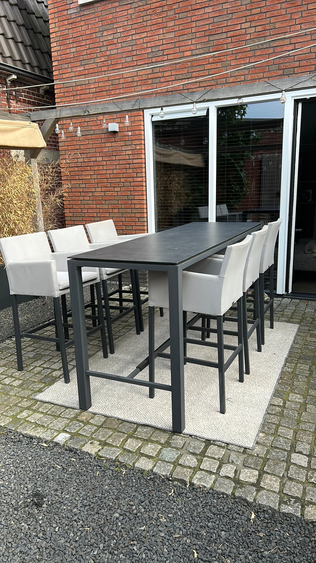 Foto 12 van Tuinset Bellagio Saretto bartafel 225x75x105cm en 6 stoelen