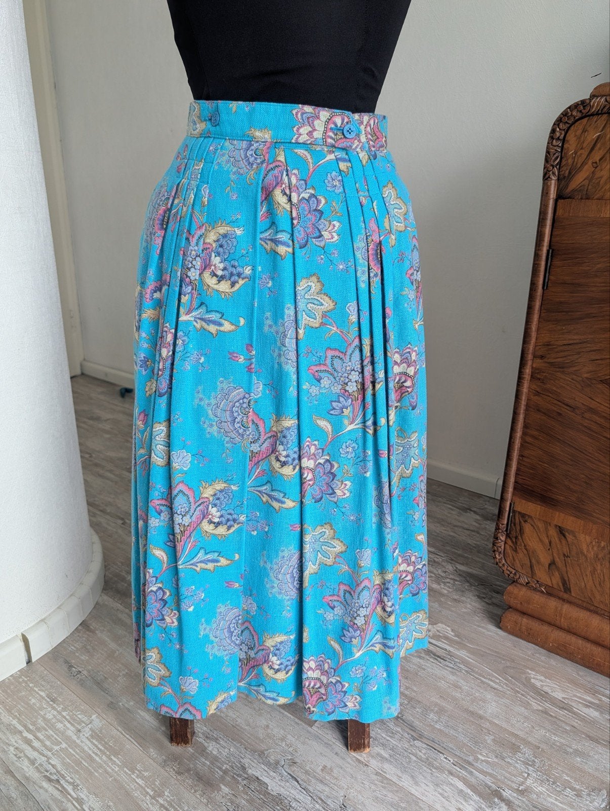 Vintage rok. Katoen, Kleding | Dames, Rokken, Blauw, Ophalen of Verzenden, Zo goed als nieuw, Maat 36 (S)