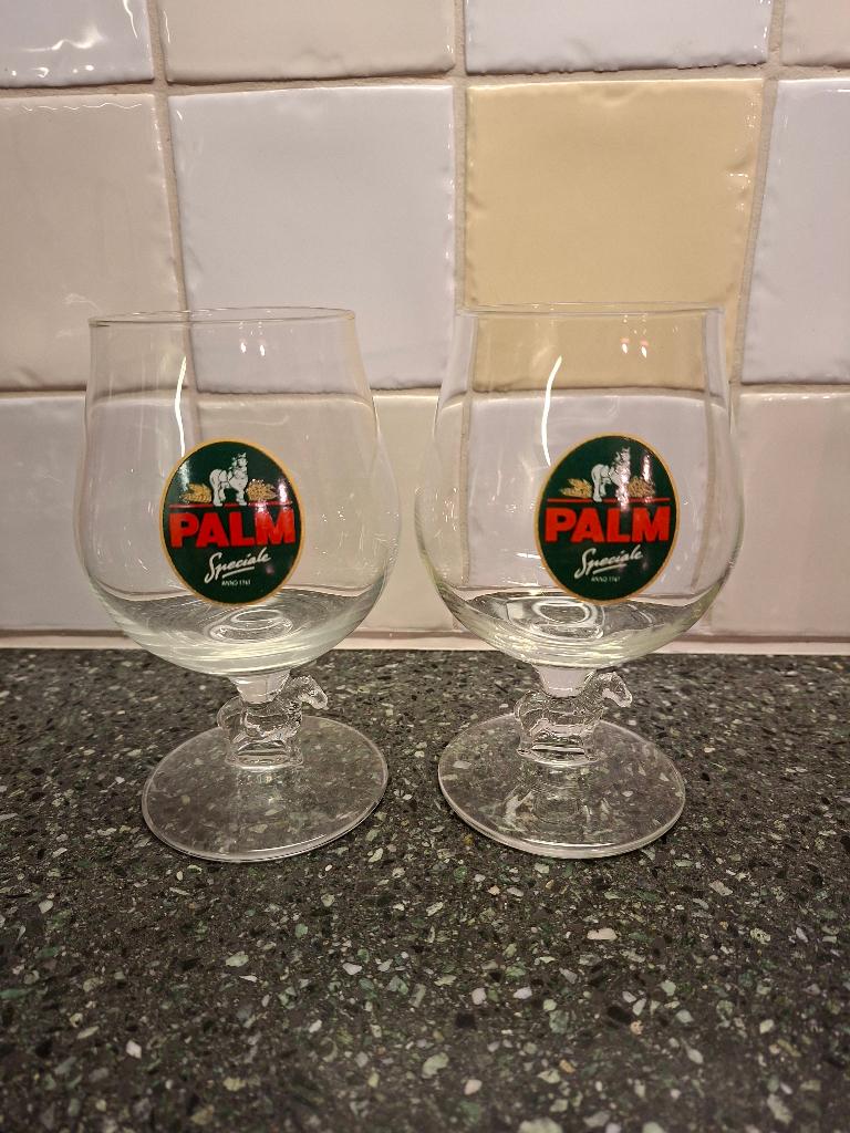 Palm bierglazen met paardje, Ophalen of Verzenden, Zo goed als nieuw, Bierglas