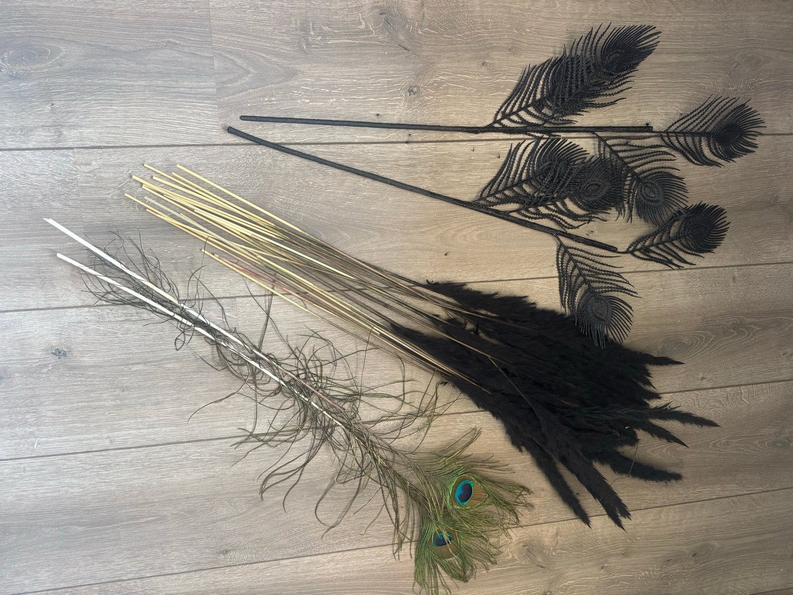 Decoratieve pluimen en pauwenveren - Intratuin, Huis en Inrichting, Zwart, Boho, Ophalen of Verzenden, Zo goed als nieuw