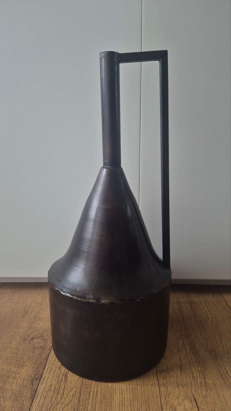 Vaas BePureHome zwart bruin metaal, Ophalen, Gebruikt, Bruin, 52 cm