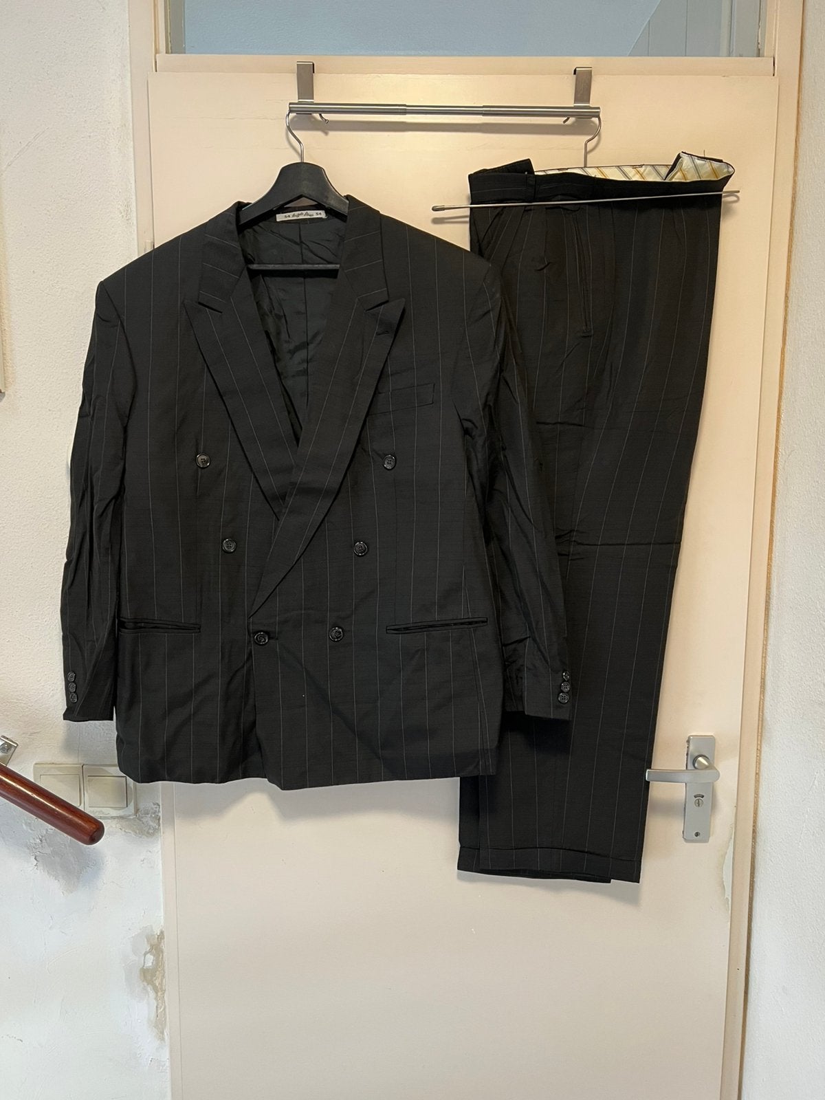 Zwarte broek en colbert. Maat 54. Merk, Ophalen, Gedragen, Maat 52/54 (L), Zwart