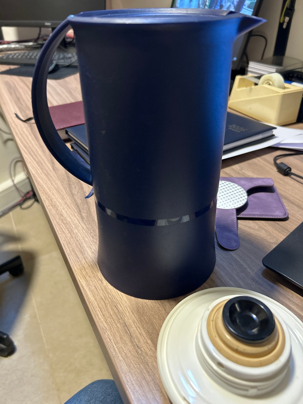 Tupperware koffiekan 0,6L - Gebruikt, Gebruikt, Blauw, Beker of Kan, Ophalen of Verzenden