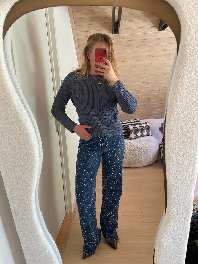 Mango trui grijs/ blauw, Ophalen of Verzenden, Zo goed als nieuw, Maat 36 (S), Blauw