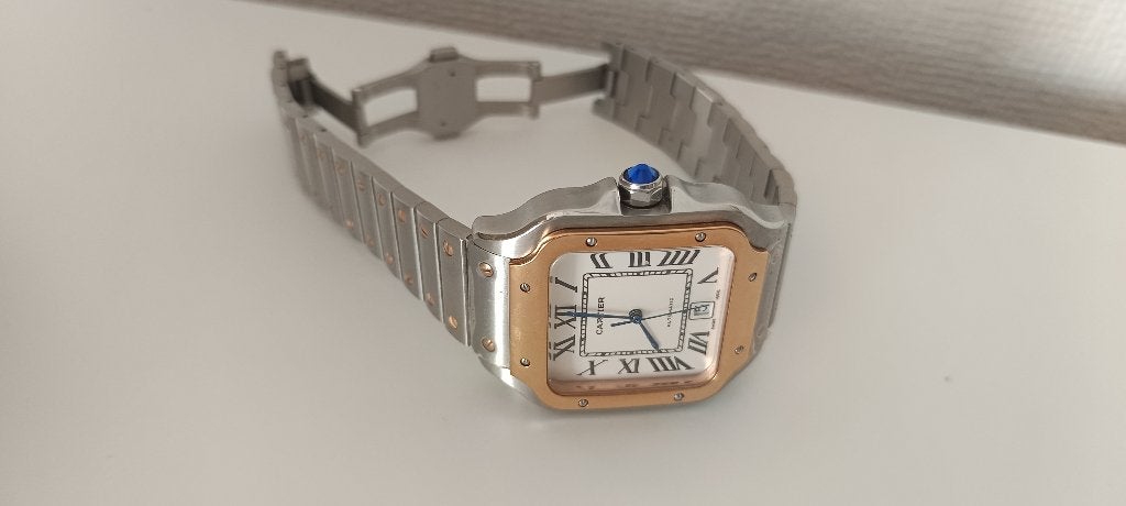 CARTIER santos, XL automaat, 38mm  275 euro, Overige merken, Staal, Verzenden, Polshorloge