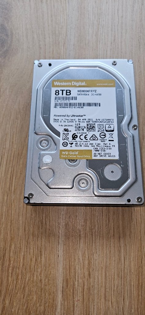 WD Gold, 8TB (255MB/s) aangeboden, Computers en Software, Intern, 8TB, Zo goed als nieuw, Desktop