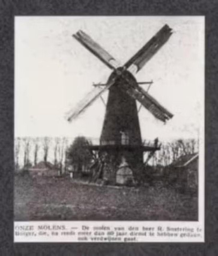 Foto Borger Drenthe Molen Afgebroken., Foto, Ophalen of Verzenden, Zo goed als nieuw, Gebouw