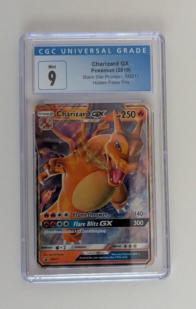 Charizard GX CGC 9 slab, Ophalen of Verzenden, Zo goed als nieuw, Losse kaart, Foil