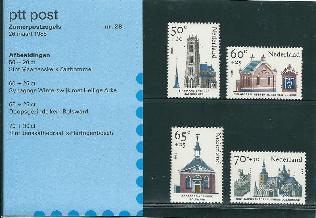 Postzegelmapje nummer 28 - Zomerpostzegels - jaar 1985., Verzenden, Na 1940, Postfris