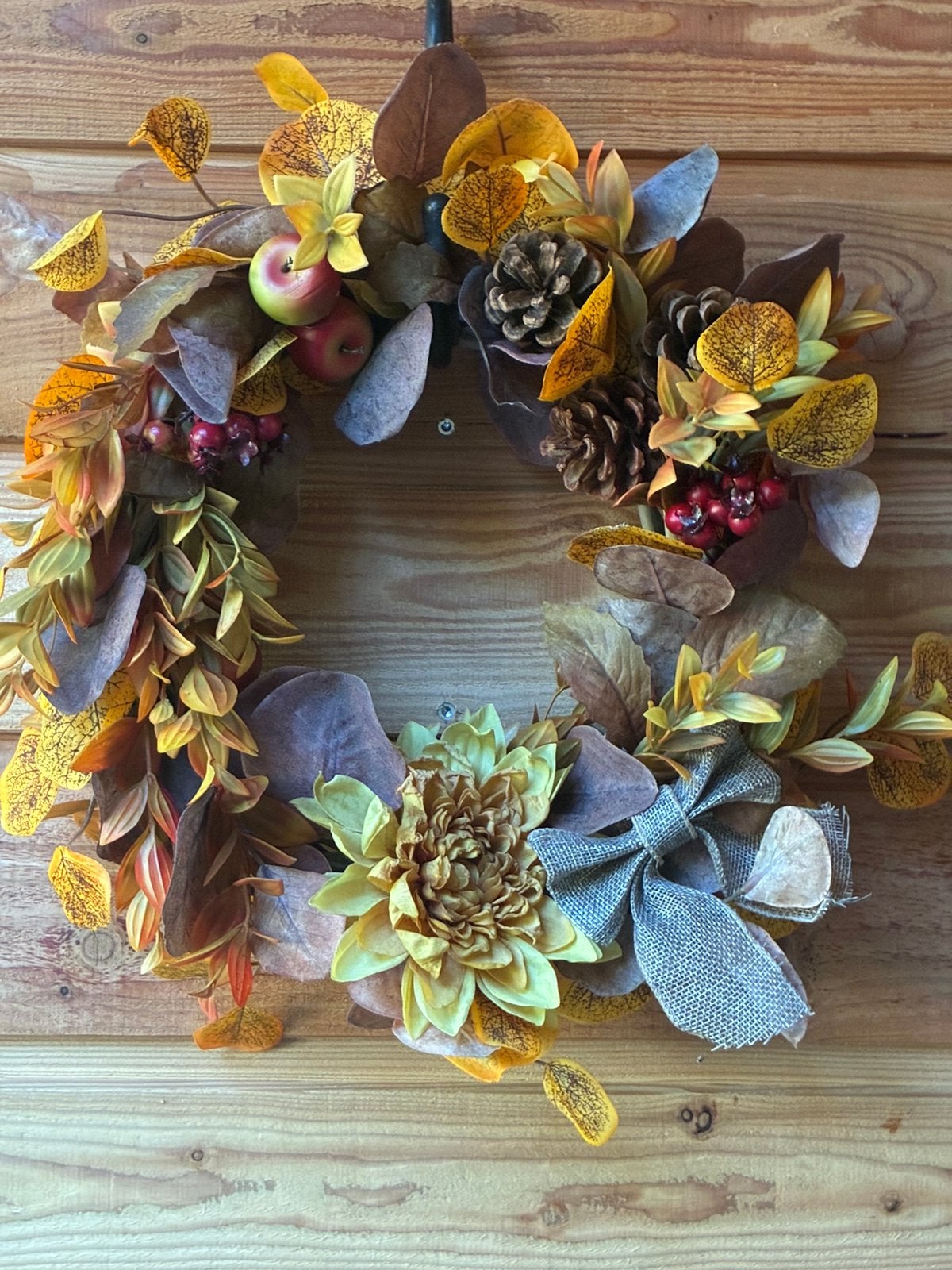 Handgemaakte herfstkrans ‘Golden Harvest’, Huis en Inrichting, Ophalen of Verzenden, Nieuw, Krans, Natuurlijk materiaal