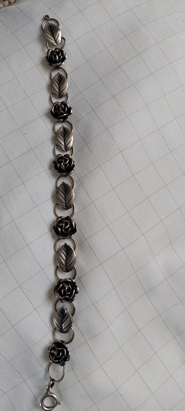 Vintage TEKA Zilveren Roosjes Armband – Sterling 925, Ophalen of Verzenden, Zilver, Zilver