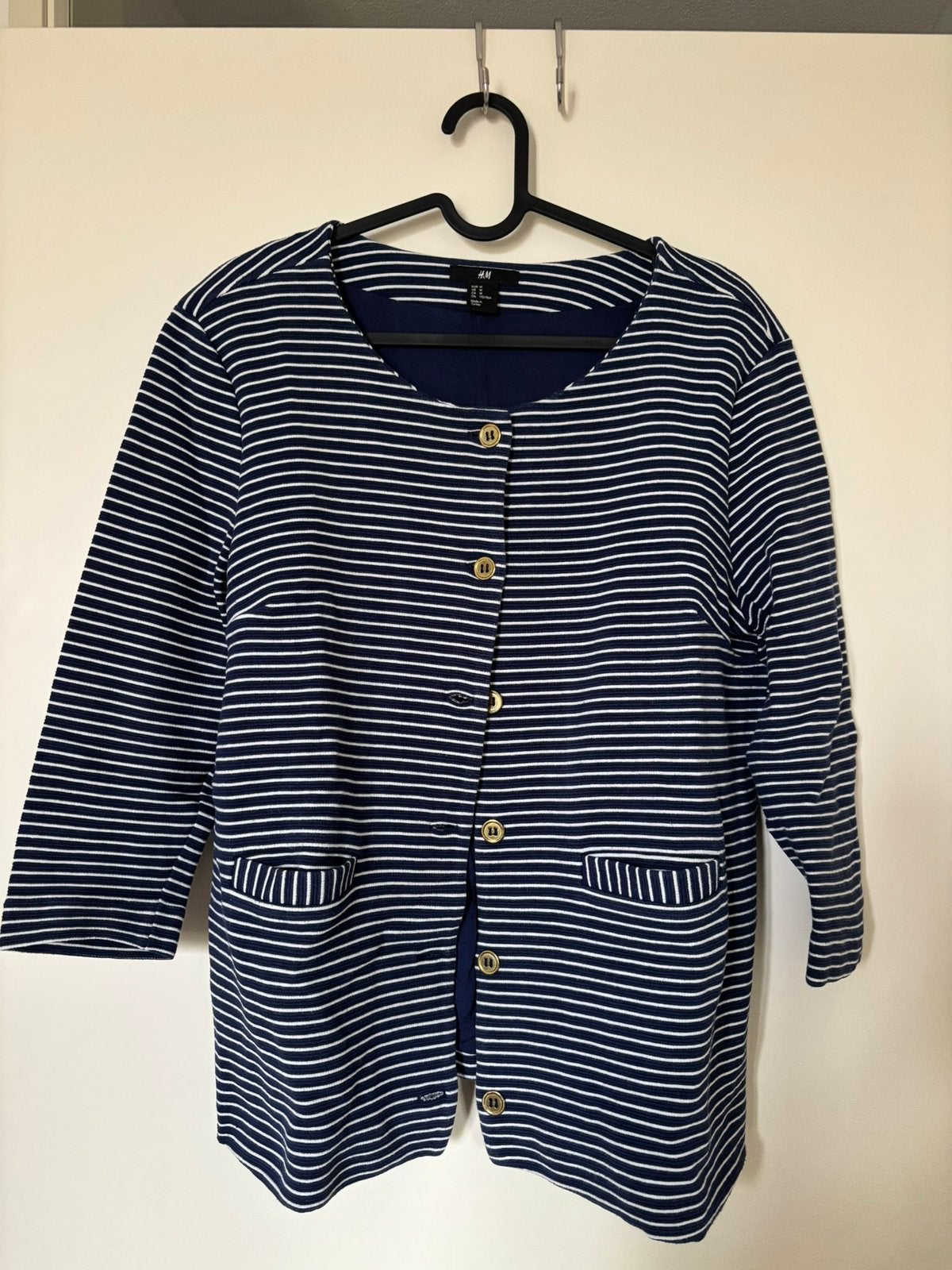 Nieuw getailleerd vestje gestreept blauw wit maat M H&M, Kleding | Dames, Truien en Vesten, Ophalen of Verzenden, Nieuw, Maat 38/40 (M)