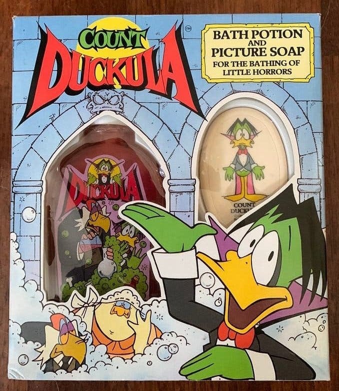 Halloween Count Duckula bath potion and picture soap, Ophalen of Verzenden, Overige figuren, Gebruikt, Gebruiksvoorwerp