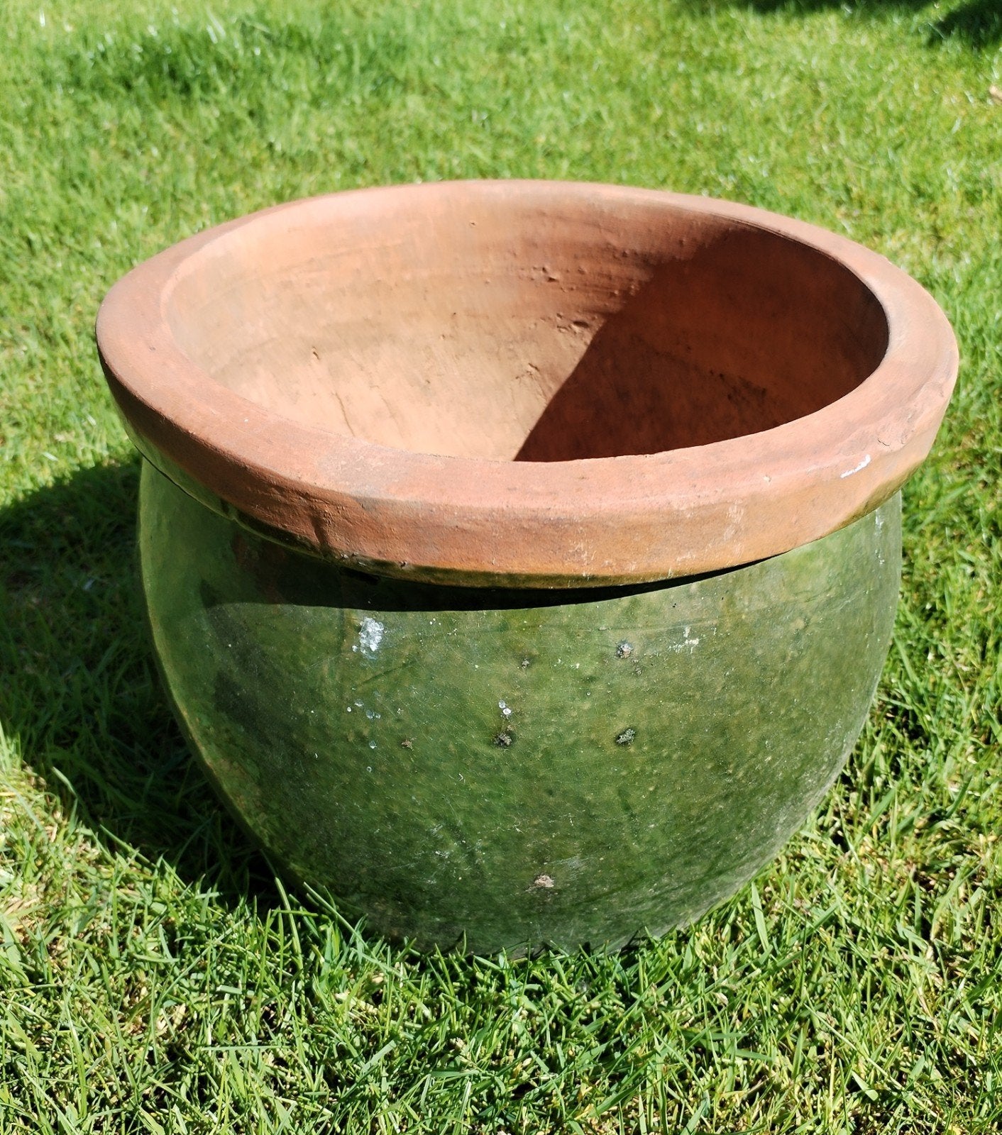 Grote pot, voor tuin, groen, Ophalen, Rond, Aardewerk, Tuin