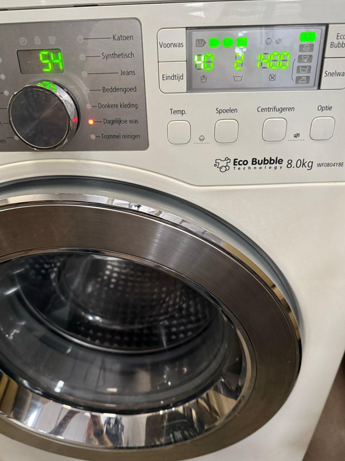 Samsung Eco Bubble 8.0KG Wasmachine - Voorlader, 1200 tot 1600 toeren, ., 8 tot 10 kg, Energieklasse A of zuiniger