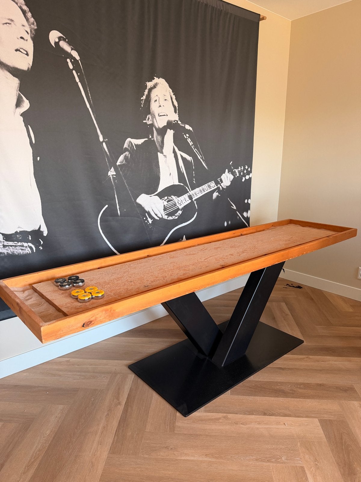 Groot Simon & Garfunkel Doek - 215x280cm, Ophalen, Gebruikt, Zwart, Met ophangsysteem