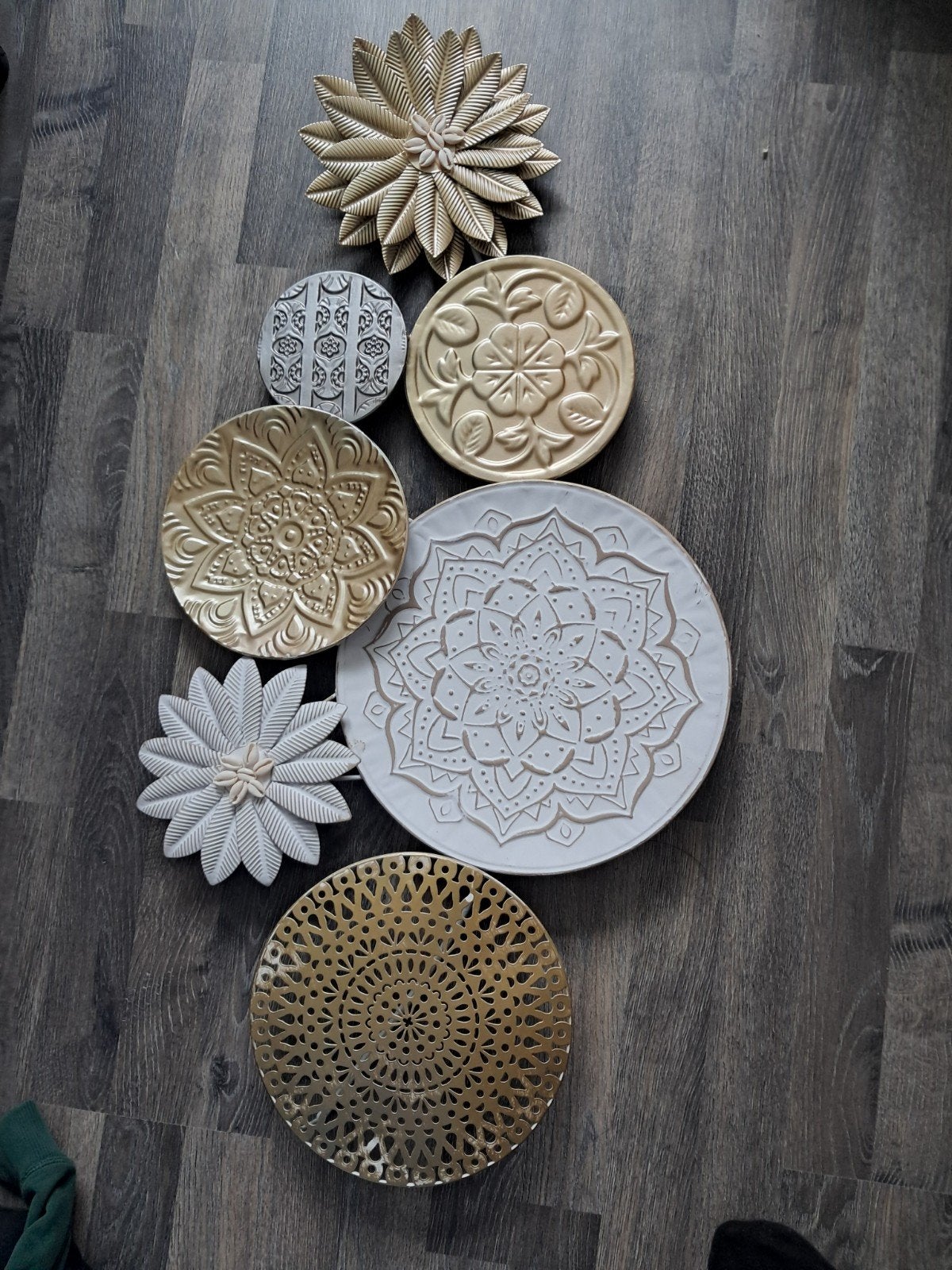 Set van 6 decoratieve wandborden/wandpanelen, Metaal, Boho, Meerkleurig, Ophalen of Verzenden