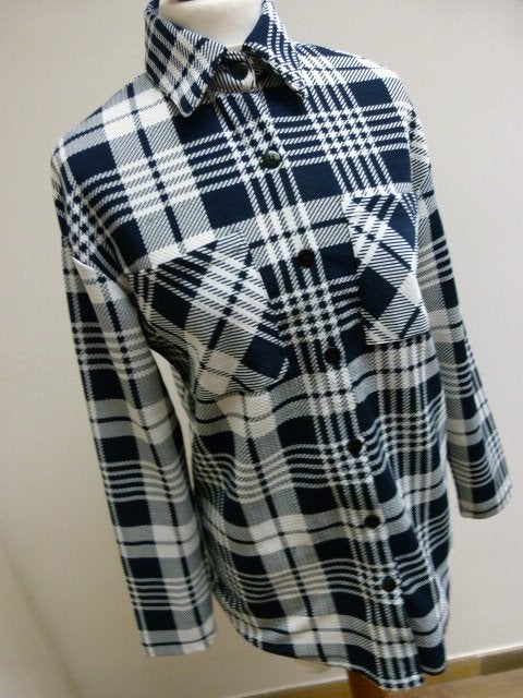 SHEIN blauw wit geruite blouse maat XS S 34 36, Overige kleuren, Ophalen of Verzenden, Zo goed als nieuw, Maat 34 (XS) of kleiner
