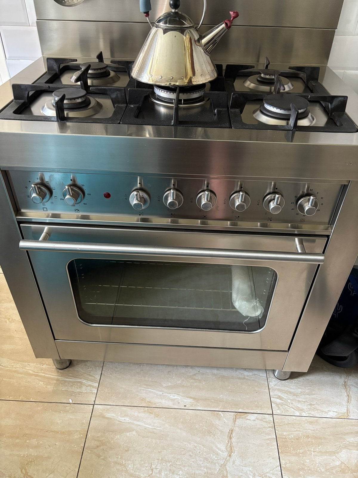 Solitaire gasfornuis met oven en afzuigkap, Ophalen, Gebruikt, 60 cm of meer, Grill