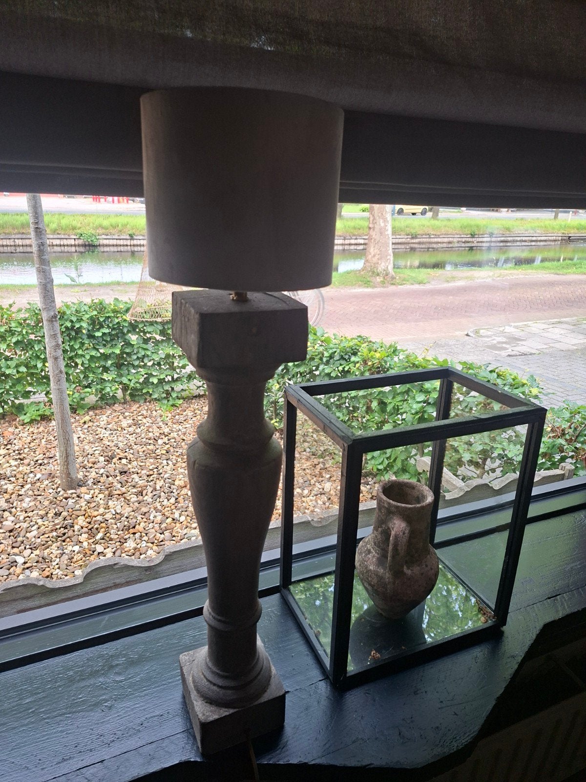 Unieke Balusterlamp - Rustieke Houten Tafellamp, Ophalen of Verzenden