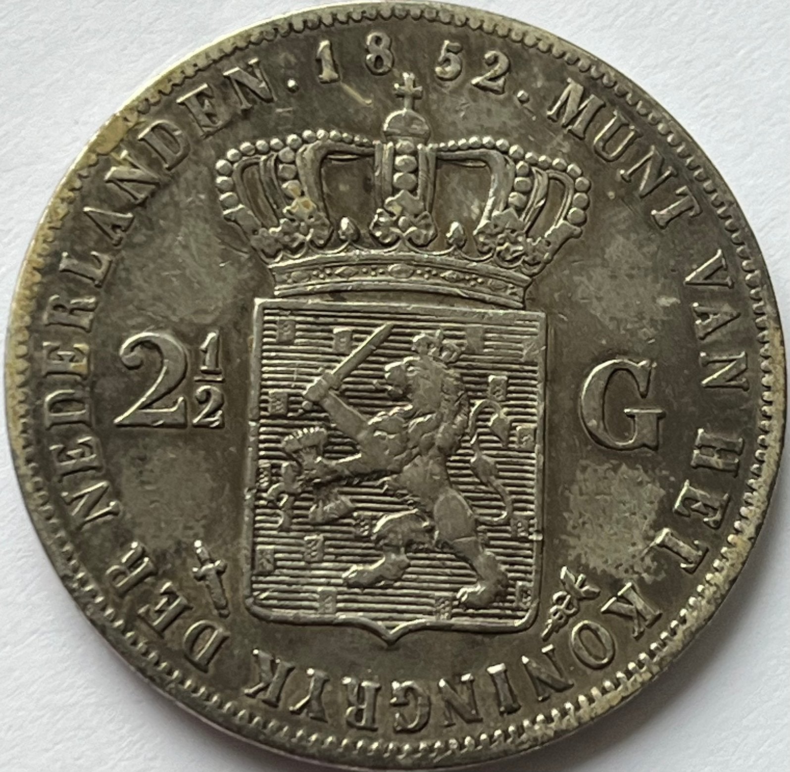 Zilveren rijksdaalder 1852, Koning Willem III, Zilver, Ophalen of Verzenden, Losse munt