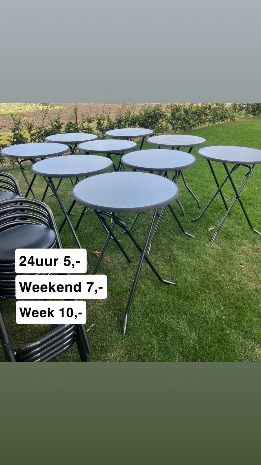 TE HUUR: Statafel / Hangtafel (inklapbaar/rond), Ophalen, Zo goed als nieuw, Overige