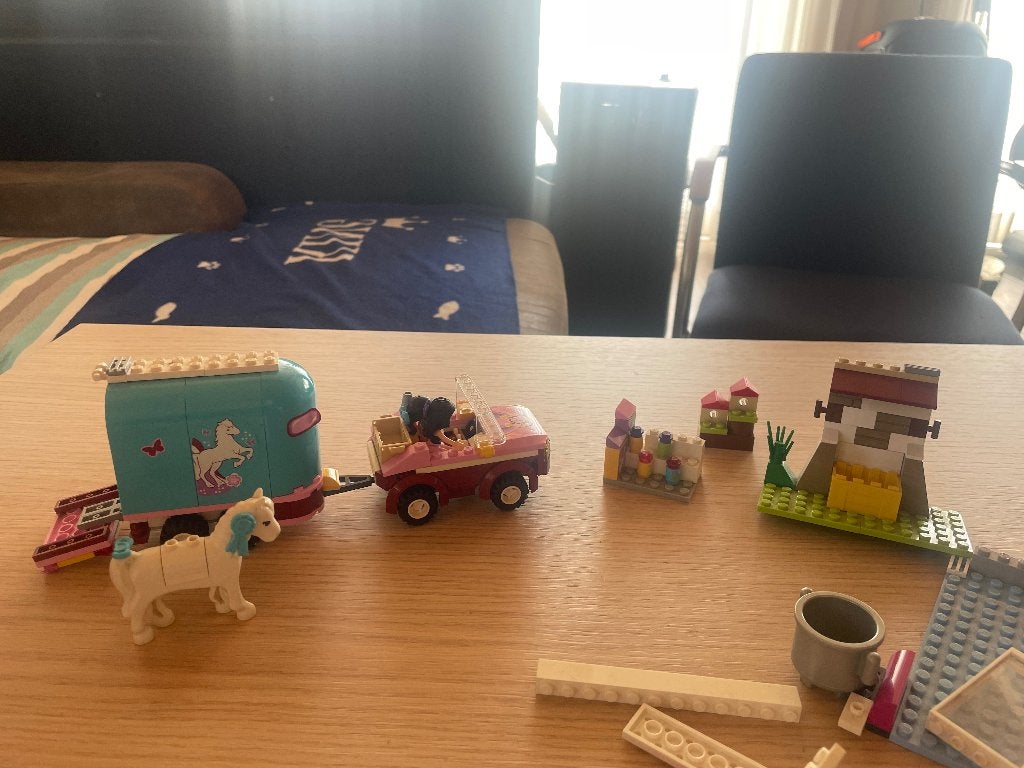 Lego paard auto en trailer, Ophalen of Verzenden, Gebruikt