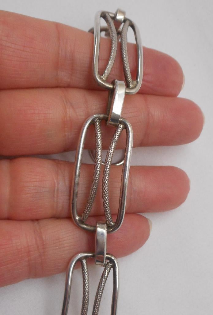 Zilveren modernist armband nr.776, Sieraden, Tassen en Uiterlijk, Verzenden, Zo goed als nieuw, Zilver, Zilver