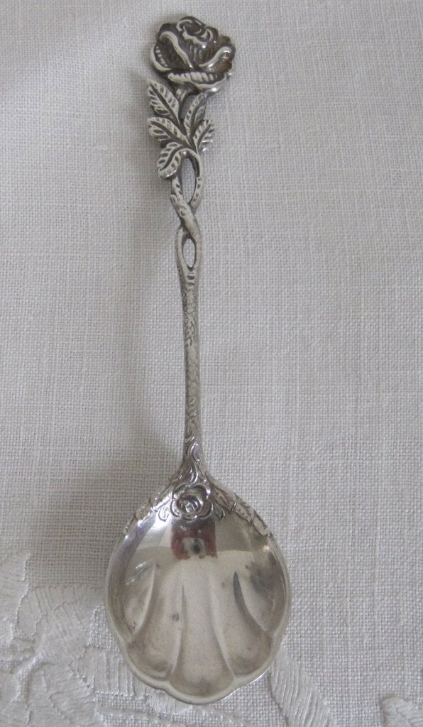 Zilveren Hildesheimer Rose suikerlepel, Ophalen of Verzenden, Zilver