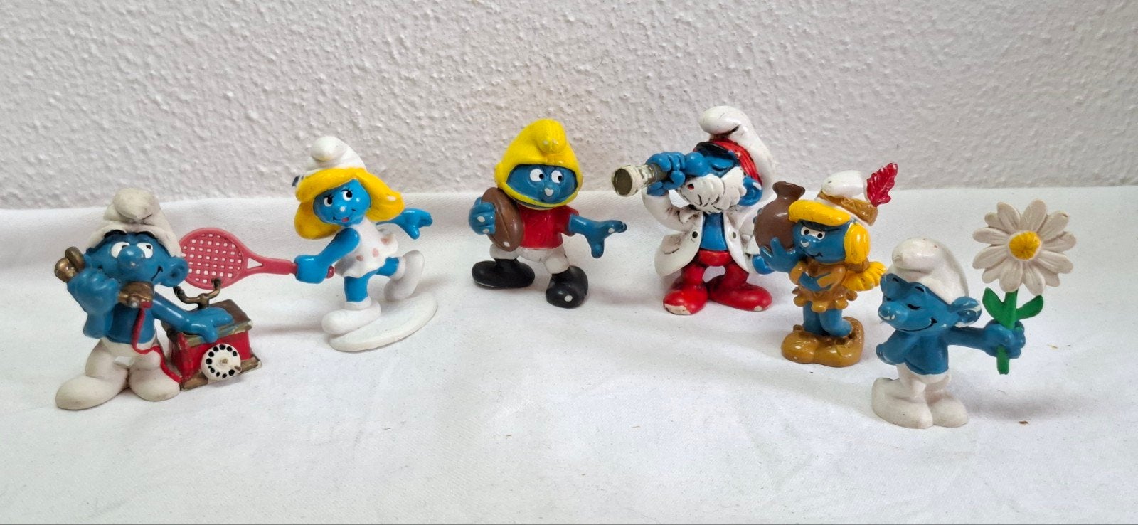 6 verschillende smurfen - o.a. jaren 80, Verzamelen, Smurfen, Ophalen of Verzenden, Gebruikt, Verschillende Smurfen, Poppetje, Figuurtje of Knuffel
